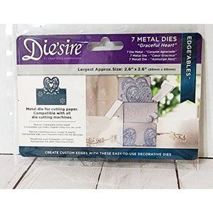 Die'sire Edge'ables  Metal Dies Graceful Heart  by Crafters Companion 7 piece